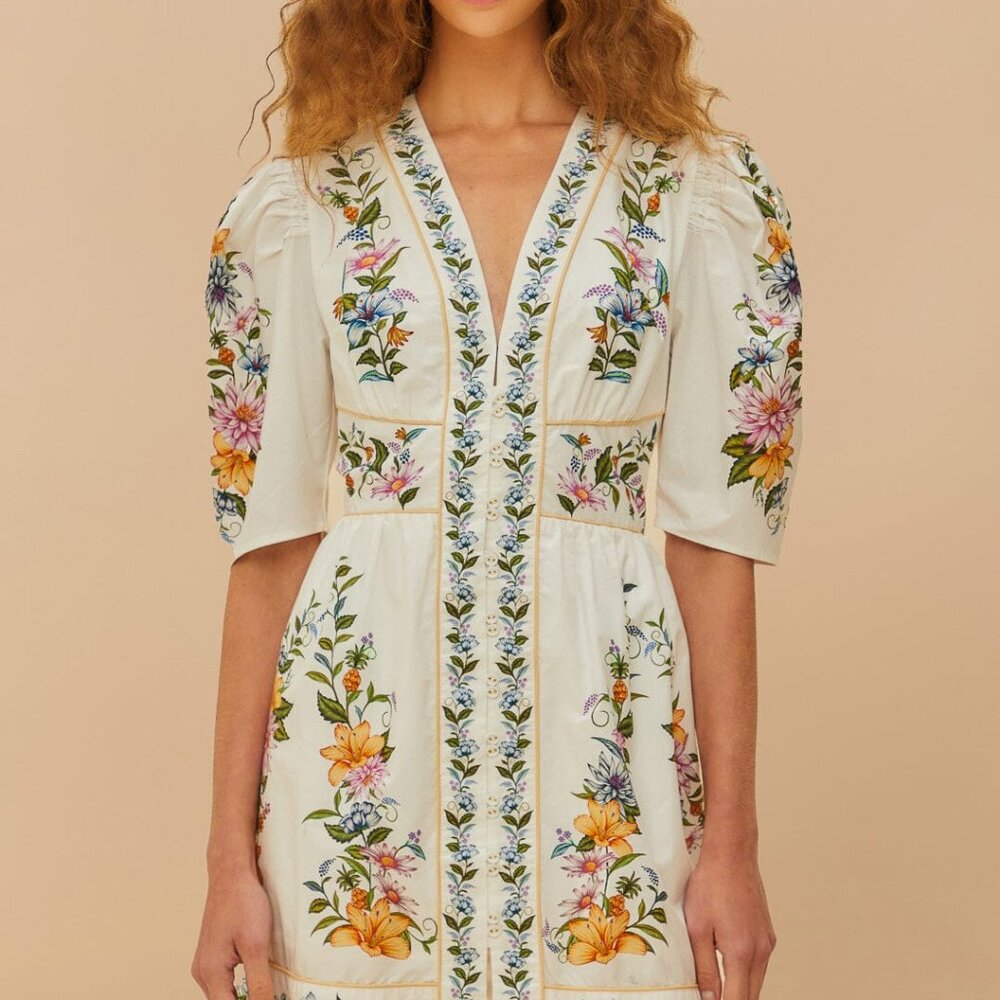 Off-White Sweet Bloom Dreamscape Organic Cotton Mini Dress